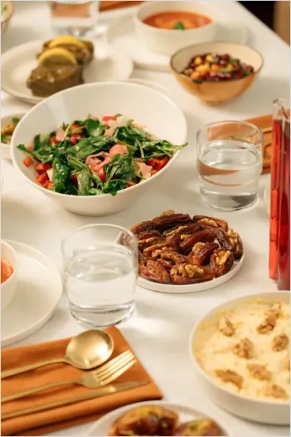 Detail Ramadan Iftar Meal Dates Water Close Up Number 10