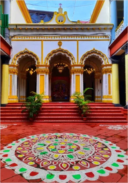Detail Rangoli Colorful Pattern Floor Decoration Number 11