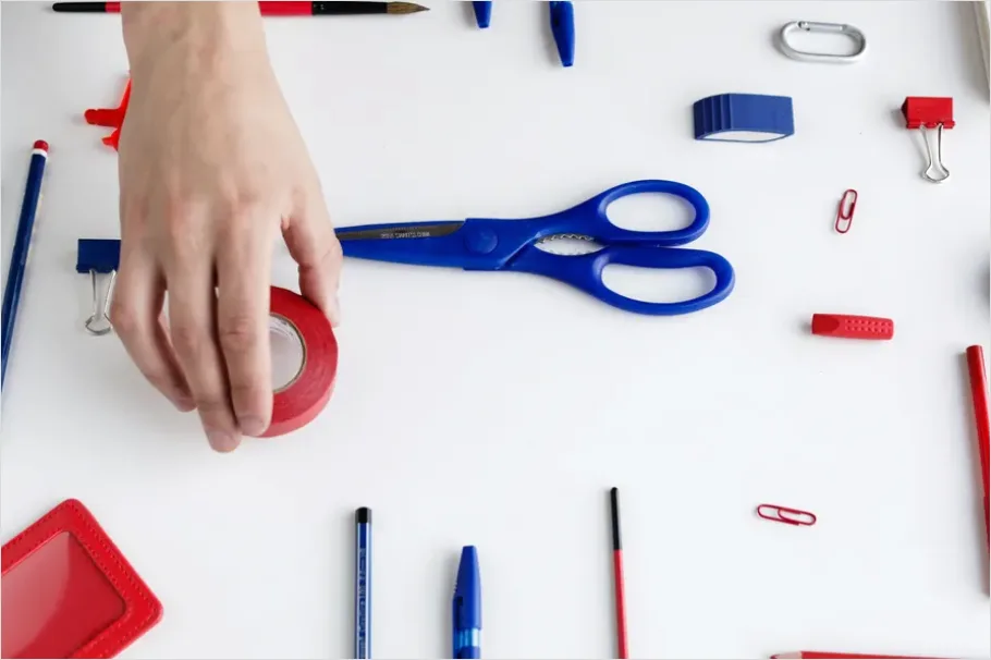 Detail Scissors And Tape Dispenser Number 13