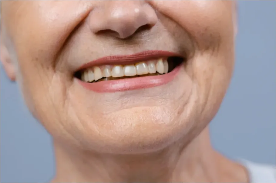 Senior Woman Portrait Smiling Wrinkles 0492