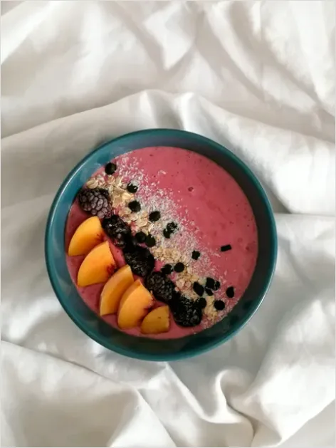 Detail Smoothie Bowl Colorful Toppings Overhead View Number 14
