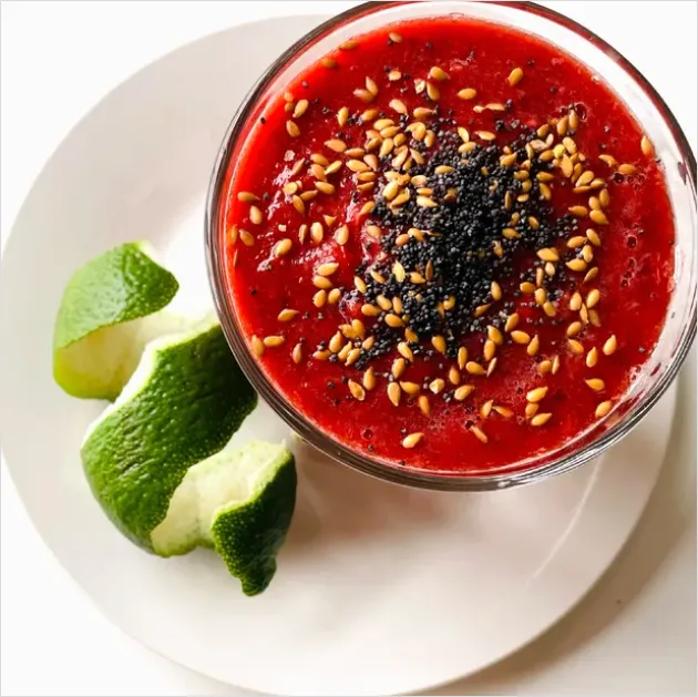 Detail Smoothie Bowl Colorful Toppings Overhead View Number 7