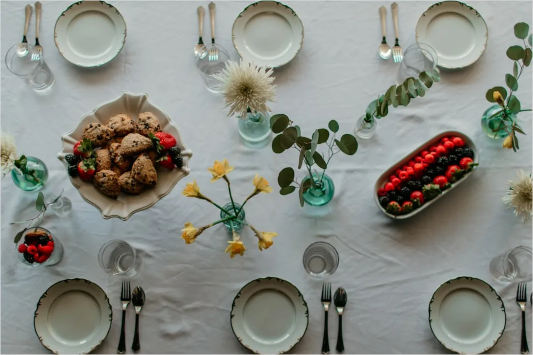 Detail Spring Brunch Table Tulips And Pastries Number 8