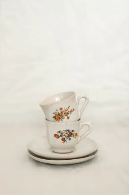 Detail Tea Cup And Saucer Number 6