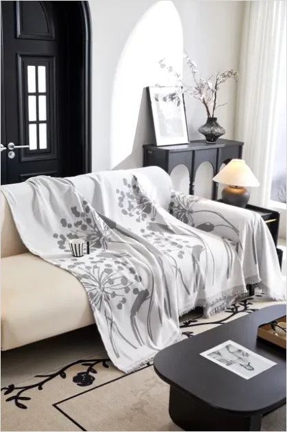 Throw Blanket Folded On Sofa 56b7