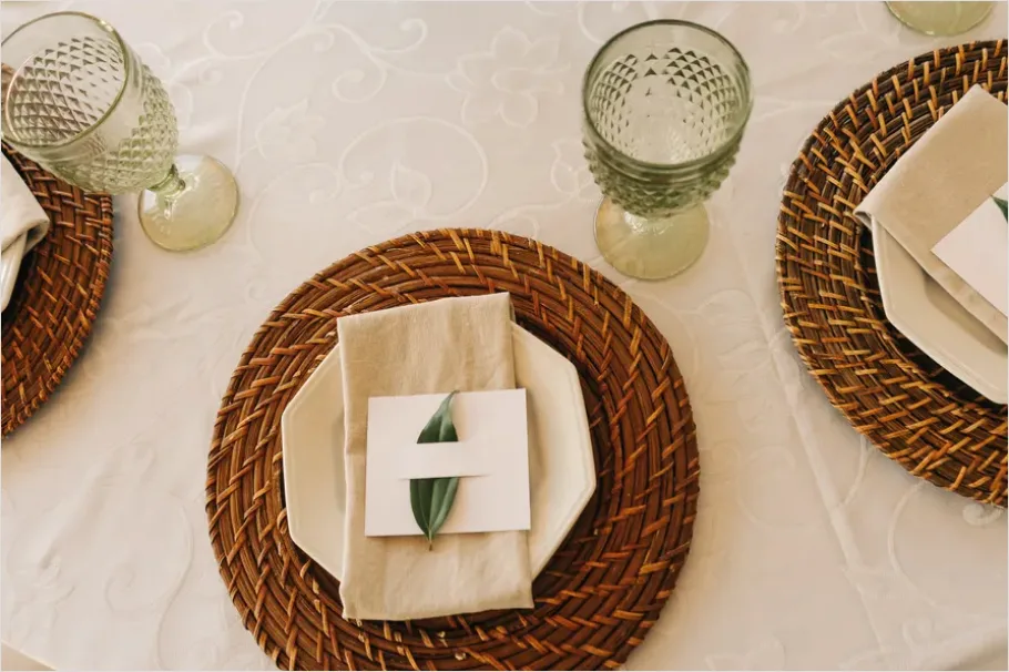 Top View Table Setting Neutral Tones Bf21