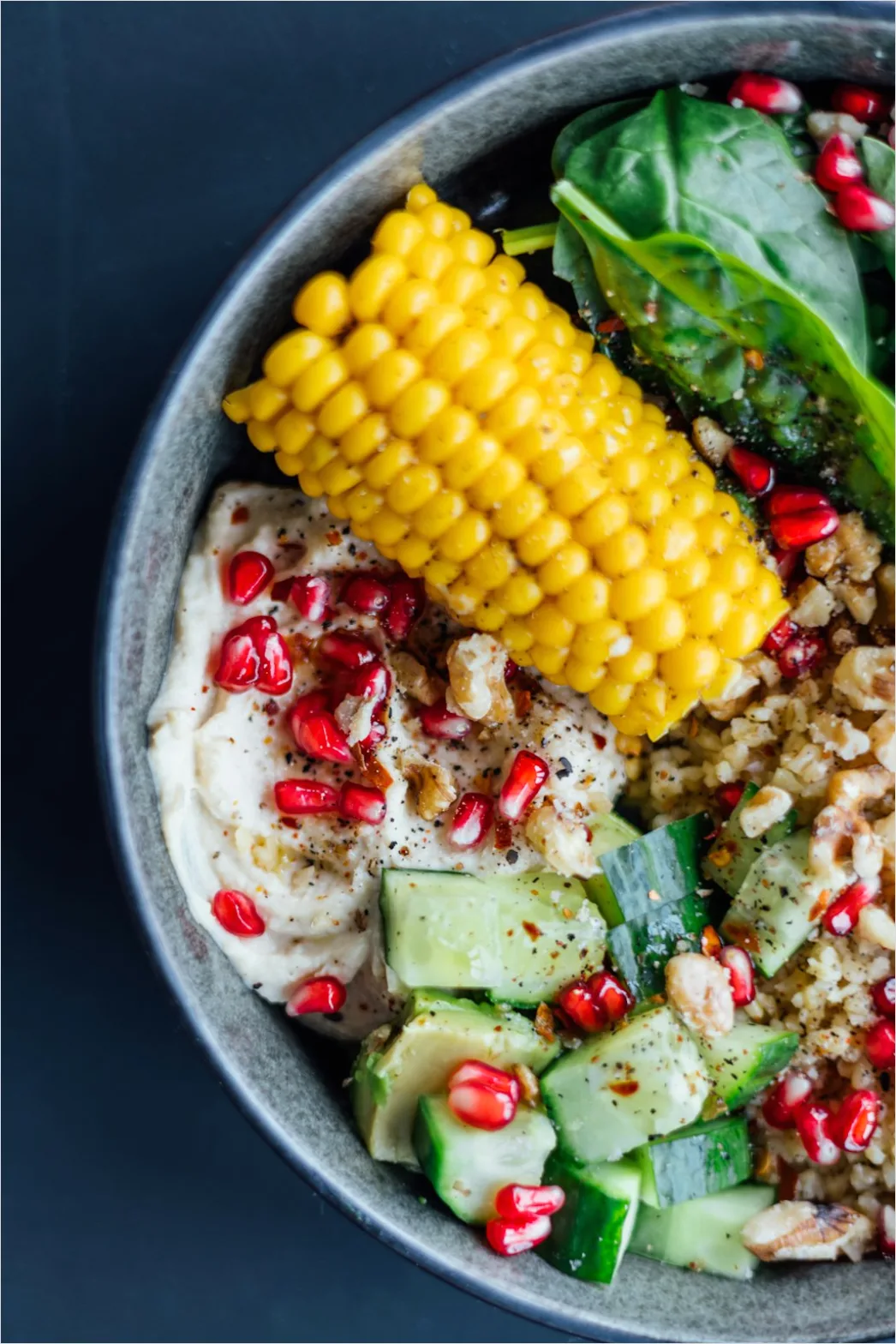 Detail Vegetarian Grain Bowl Tahini Drizzle Close Up Number 3