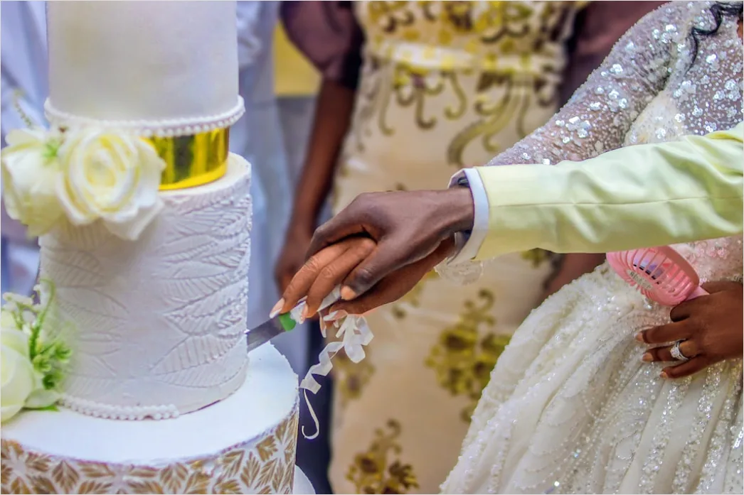 Detail Wedding Cake Cutting Celebration Close Up Number 12