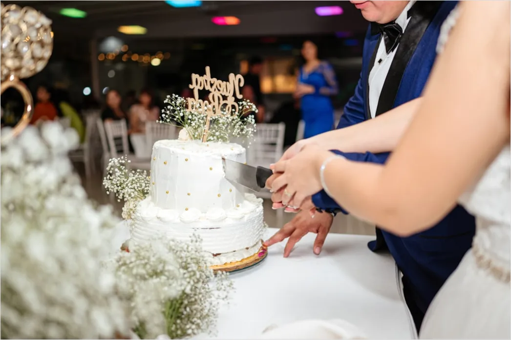 Detail Wedding Cake Cutting Celebration Close Up Number 13
