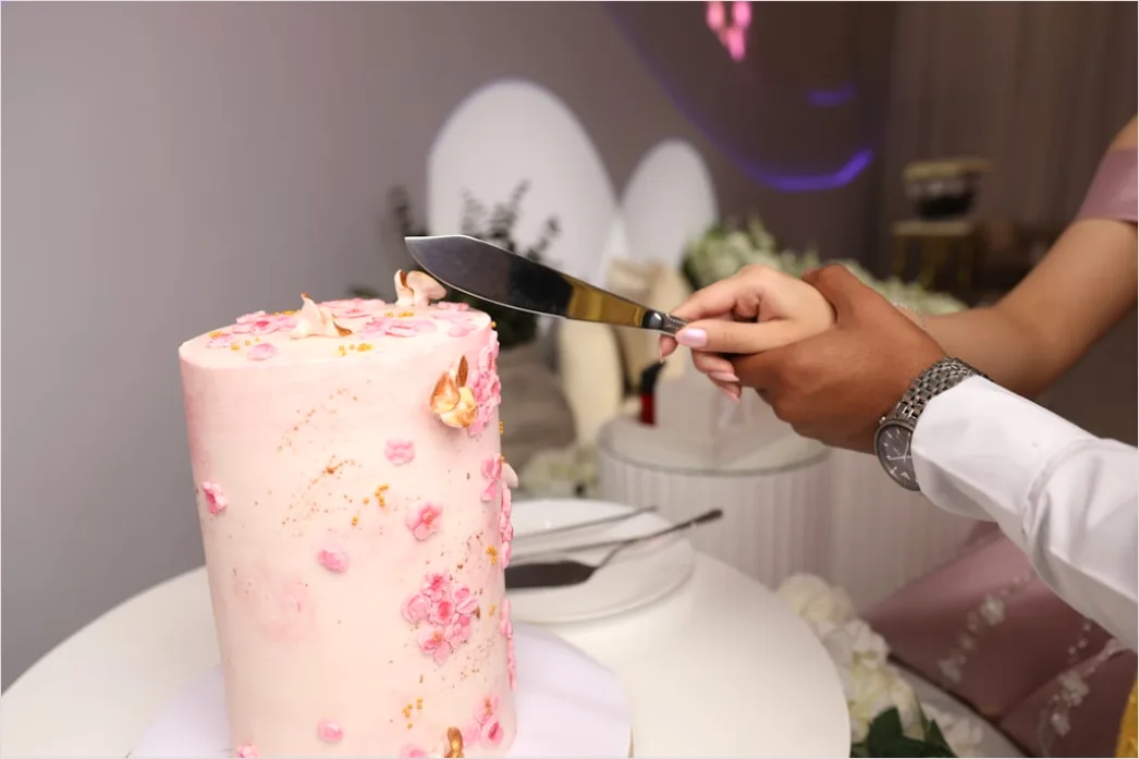 Detail Wedding Cake Cutting Celebration Close Up Number 14