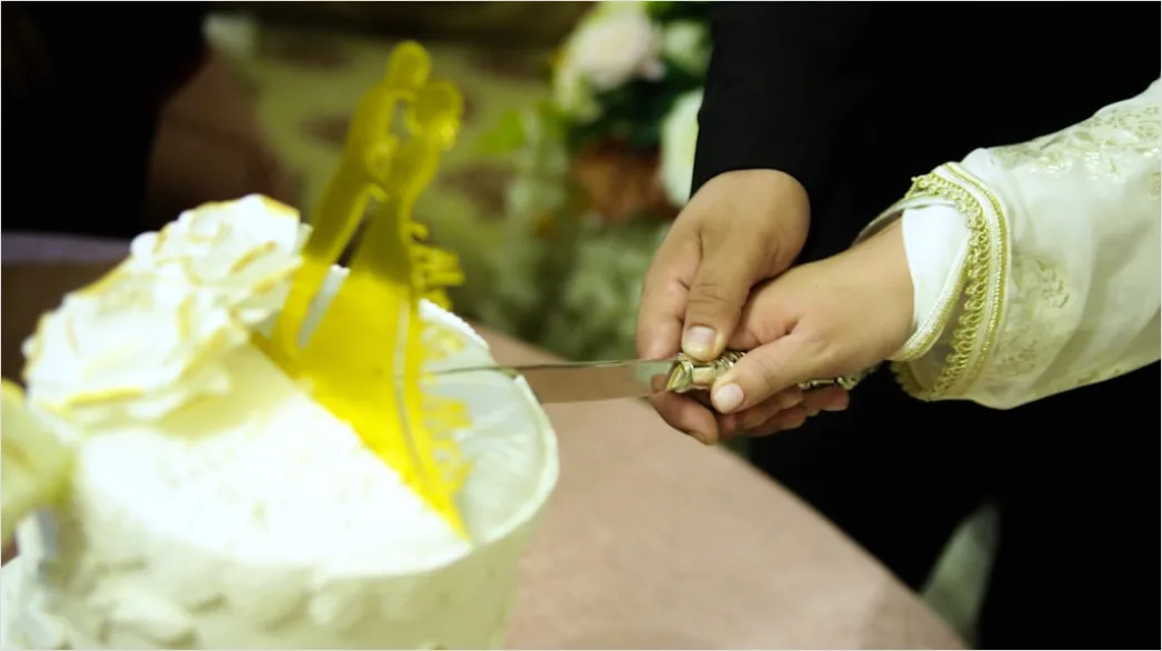 Detail Wedding Cake Cutting Celebration Close Up Number 8