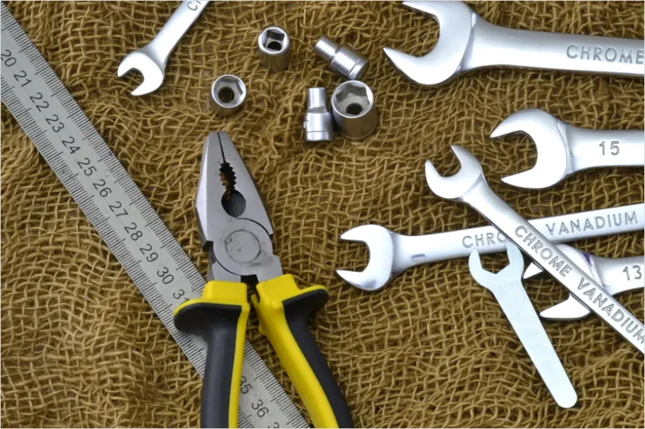 Wrench And Pliers Flat Lay 7046