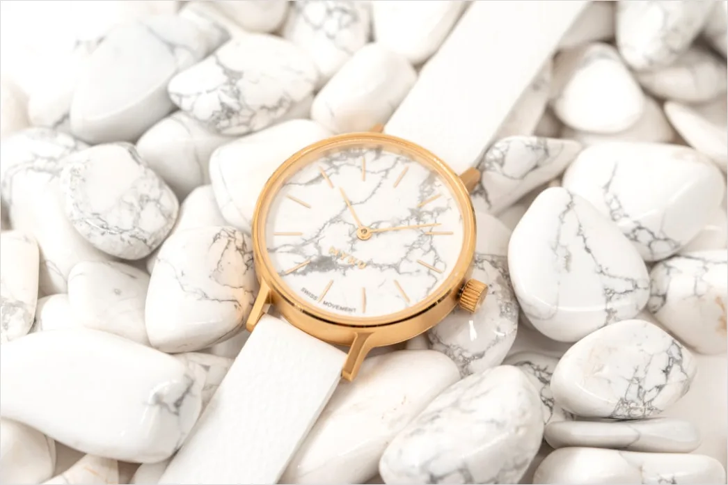 Detail Wristwatch On Marble Flat Lay Number 3