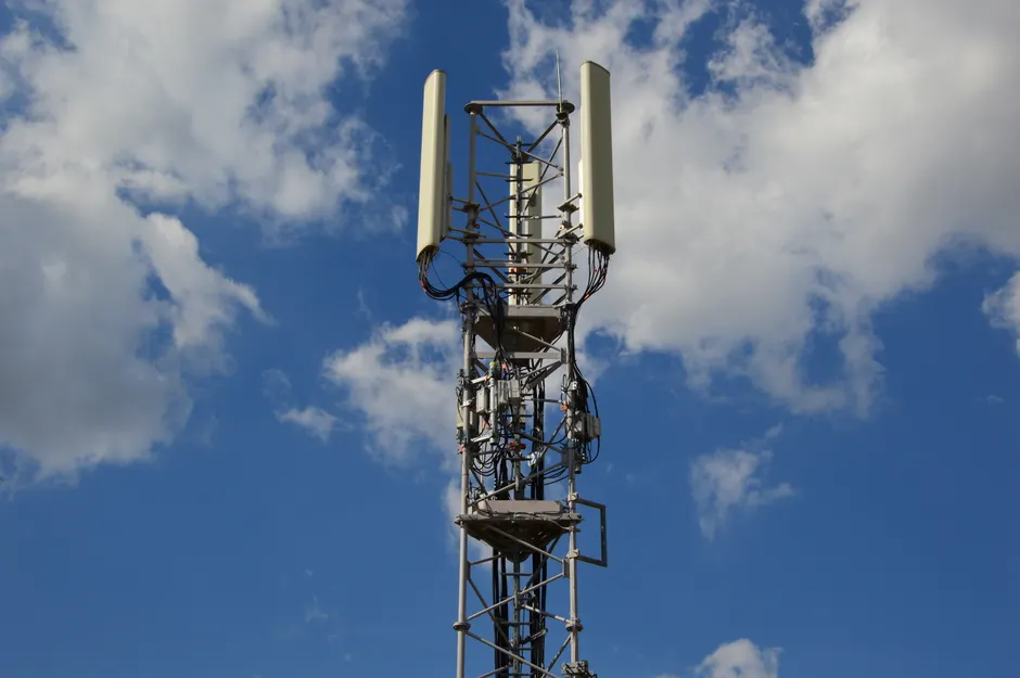Detail 5g Tower Antenna Against Blue Sky Number 2