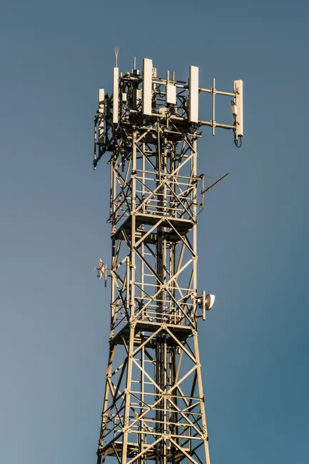 Detail 5g Tower Antenna Against Blue Sky Number 11