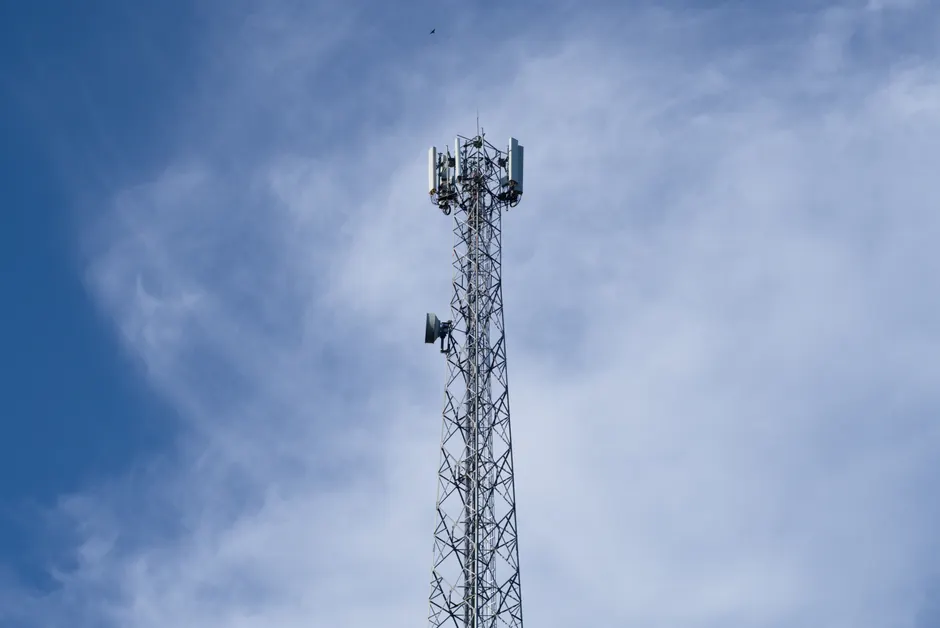 Detail 5g Tower Antenna Against Blue Sky Number 13