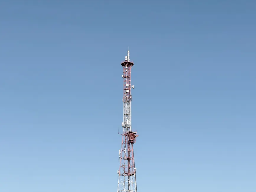 Detail 5g Tower Antenna Against Blue Sky Number 14