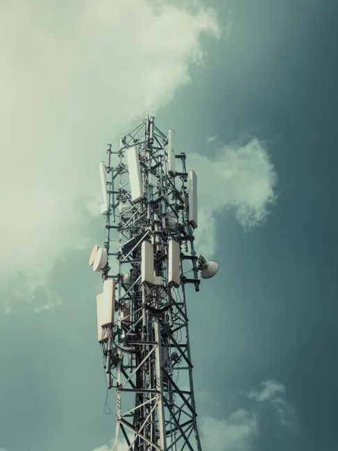 Detail 5g Tower Antenna Against Blue Sky Number 15