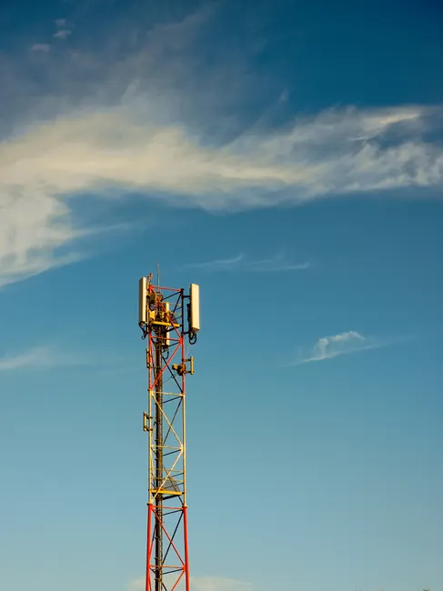 Detail 5g Tower Antenna Against Blue Sky Number 4