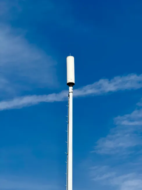 Detail 5g Tower Antenna Against Blue Sky Number 5