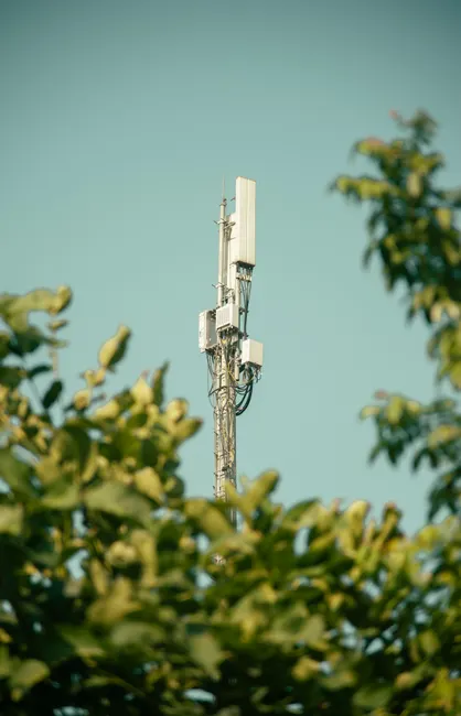 Detail 5g Tower Antenna Against Blue Sky Number 6