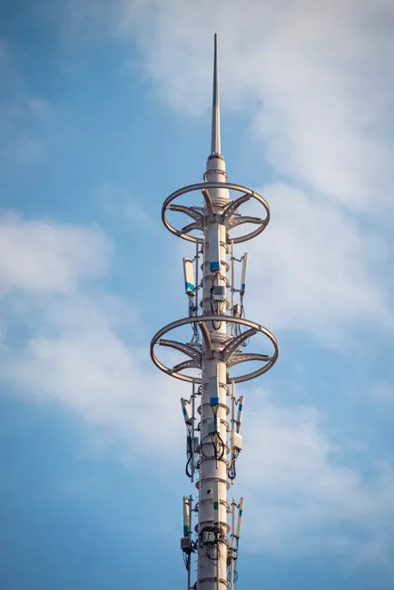 Detail 5g Tower Antenna Against Blue Sky Number 7