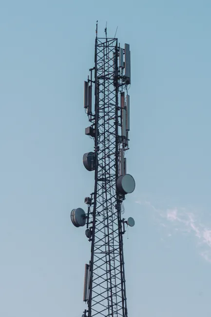 Detail 5g Tower Antenna Against Blue Sky Number 8