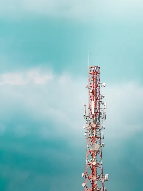 Detail 5g Tower Antenna Against Blue Sky Number 9