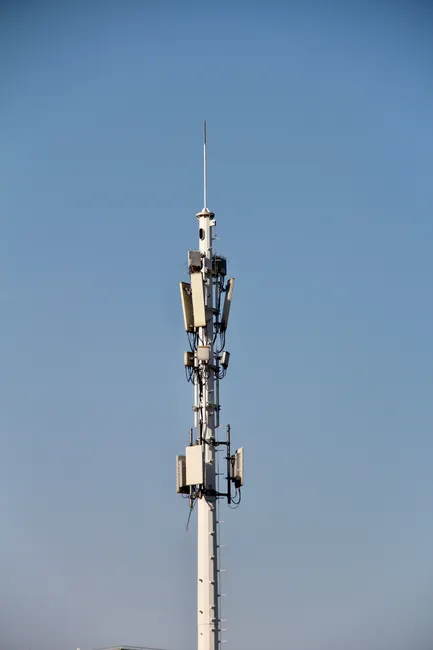 Detail 5g Tower Antenna Against Blue Sky Number 10