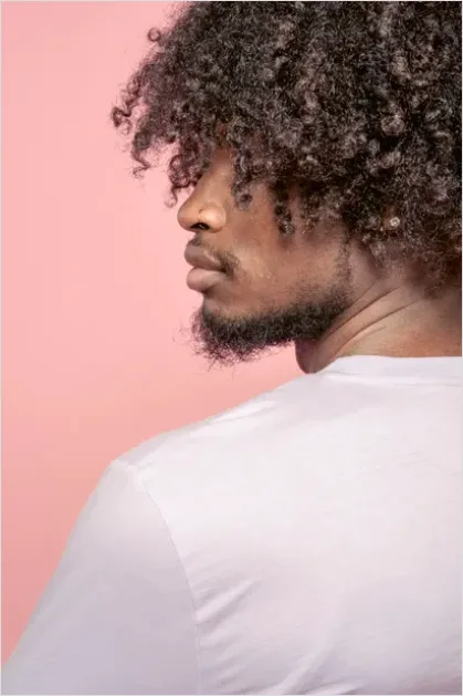 Detail Afro Hair Portrait Studio Background Number 13