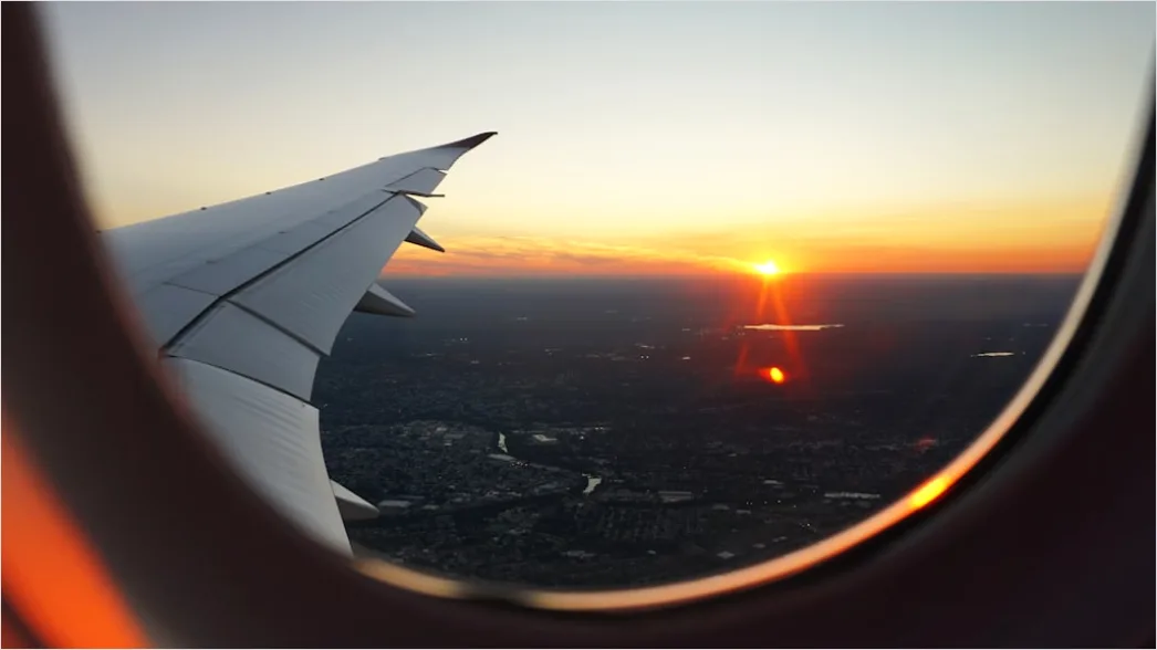 Detail Airplane Wing Sunset Sky View Number 2