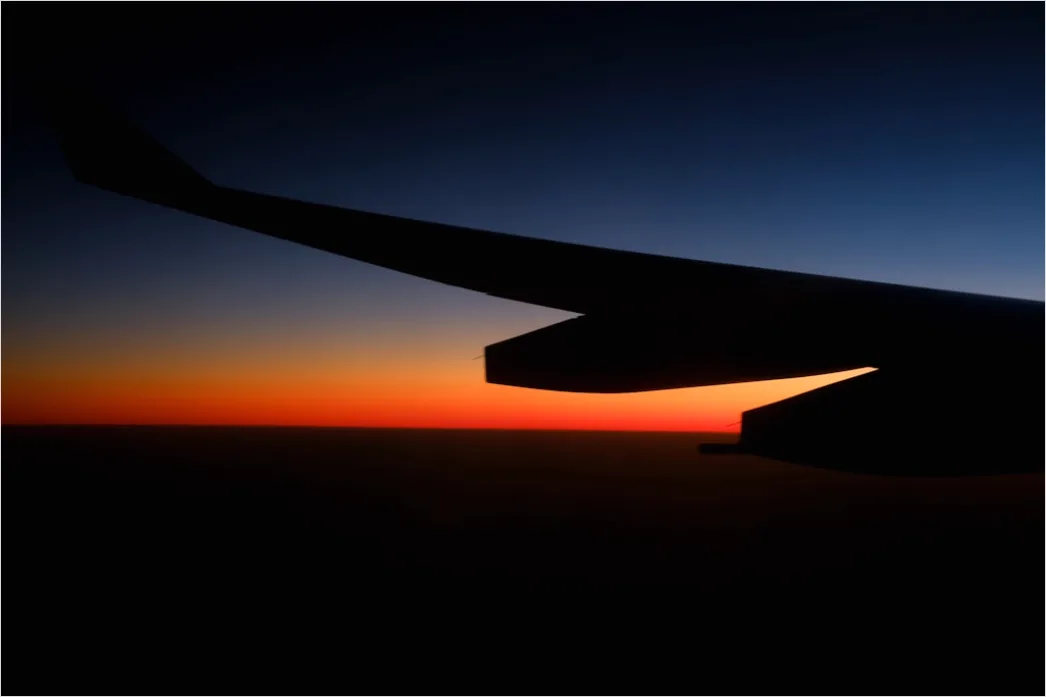 Detail Airplane Wing Sunset Sky View Number 15
