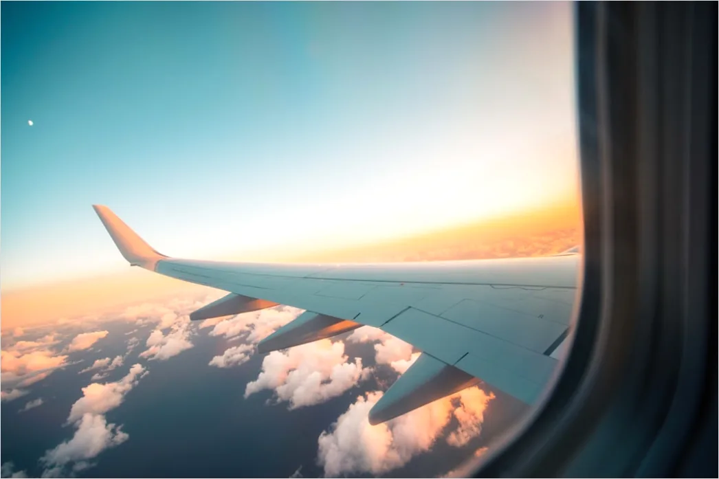 Detail Airplane Wing Sunset Sky View Number 3