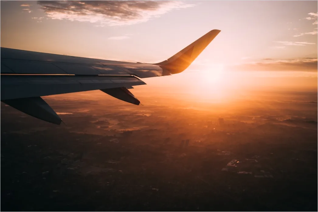 Detail Airplane Wing Sunset Sky View Number 4