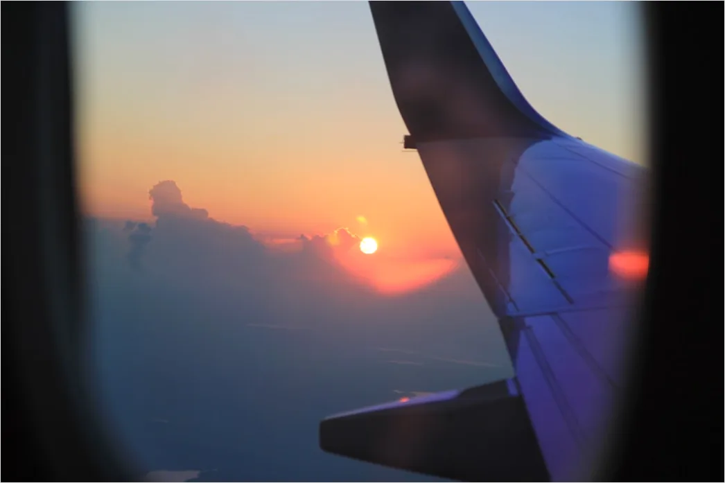 Detail Airplane Wing Sunset Sky View Number 6