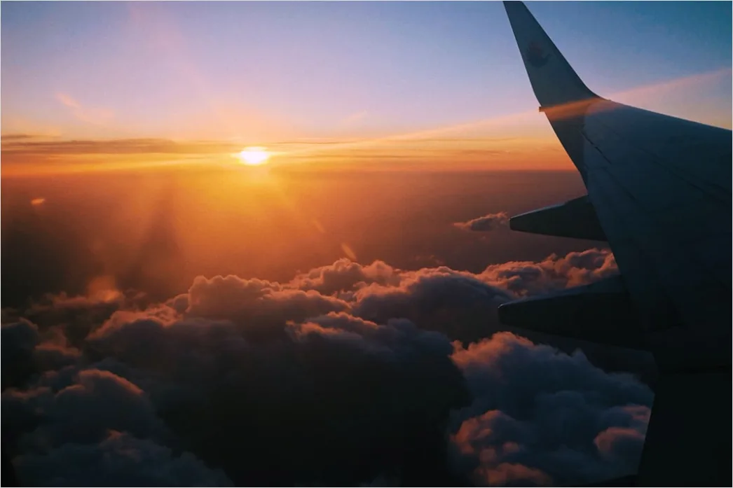 Detail Airplane Wing Sunset Sky View Number 8