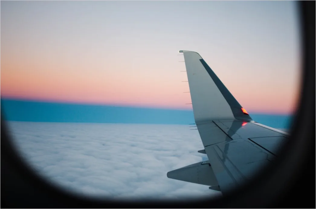 Detail Airplane Wing Sunset Sky View Number 9