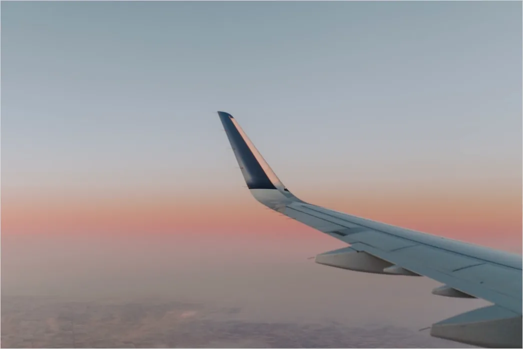 Detail Airplane Wing Sunset Sky View Number 10