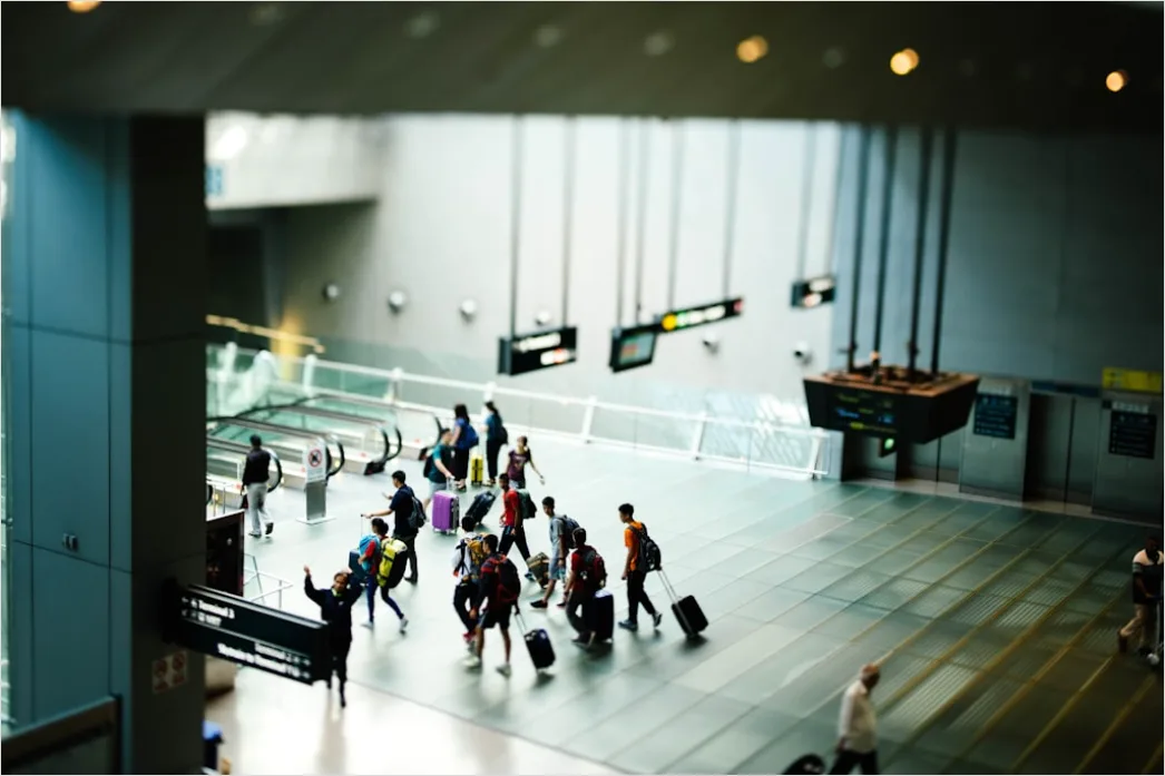 Airport Terminal Travelers Walking Blur 5763