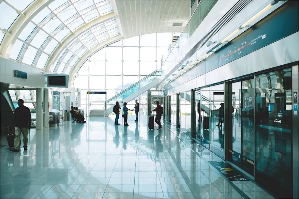 Detail Airport Terminal Travelers Walking Blur Number 5