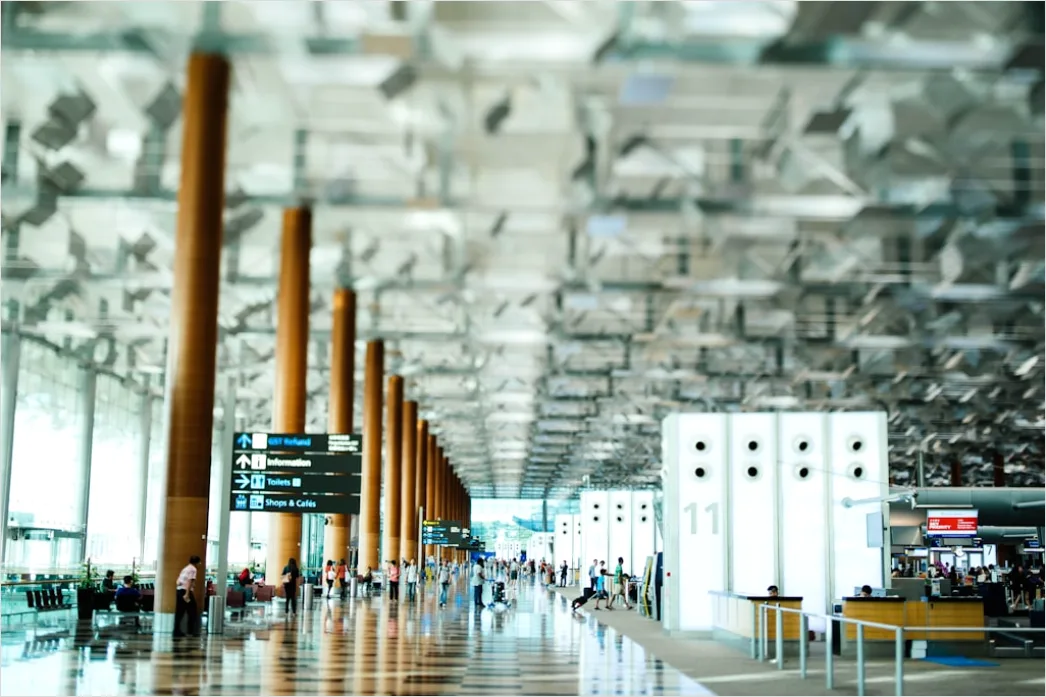 Detail Airport Terminal Travelers Walking Blur Number 9