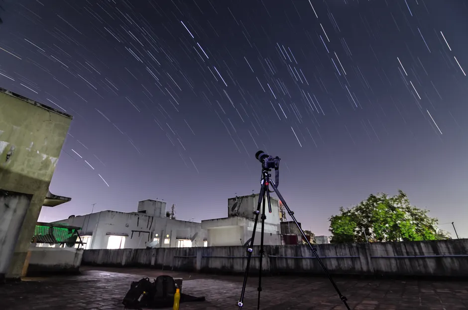 Detail Astrophotography Setup Tripod Telescope Night Number 2