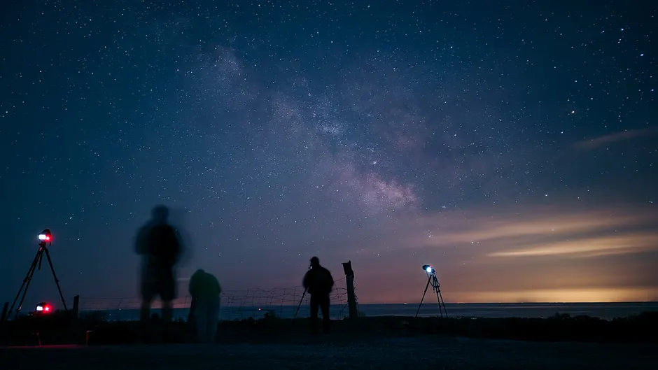 Detail Astrophotography Setup Tripod Telescope Night Number 11