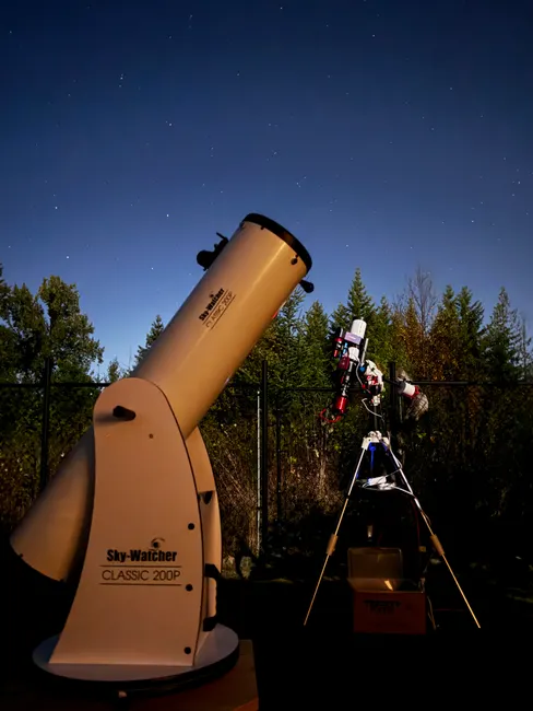 Detail Astrophotography Setup Tripod Telescope Night Number 12
