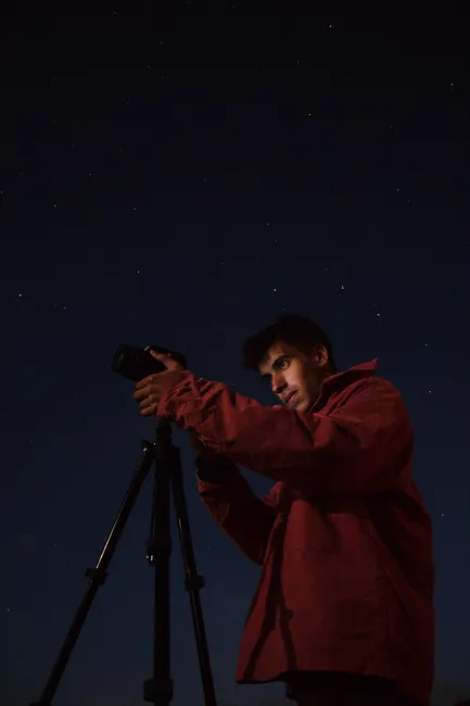 Detail Astrophotography Setup Tripod Telescope Night Number 3