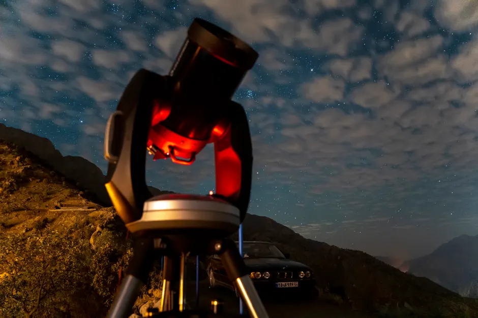 Detail Astrophotography Setup Tripod Telescope Night Number 7
