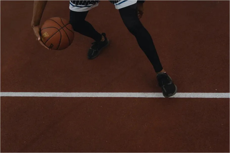 Detail Basketball Player Dribbling Court Action Number 9