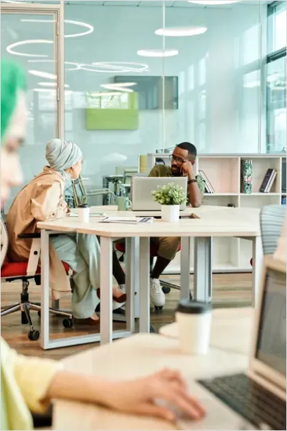 Detail Colleagues Working In Modern Office Number 9