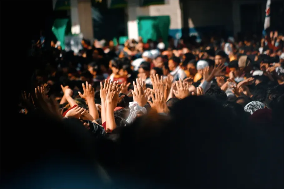 Detail Concert Crowd Hands In Air Number 4