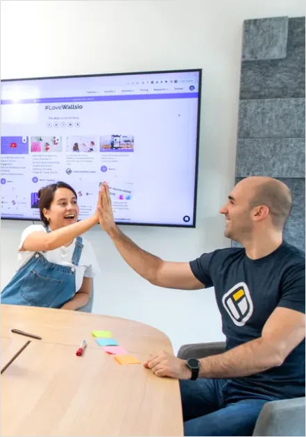 Detail Coworkers High Five Success Moment Number 10